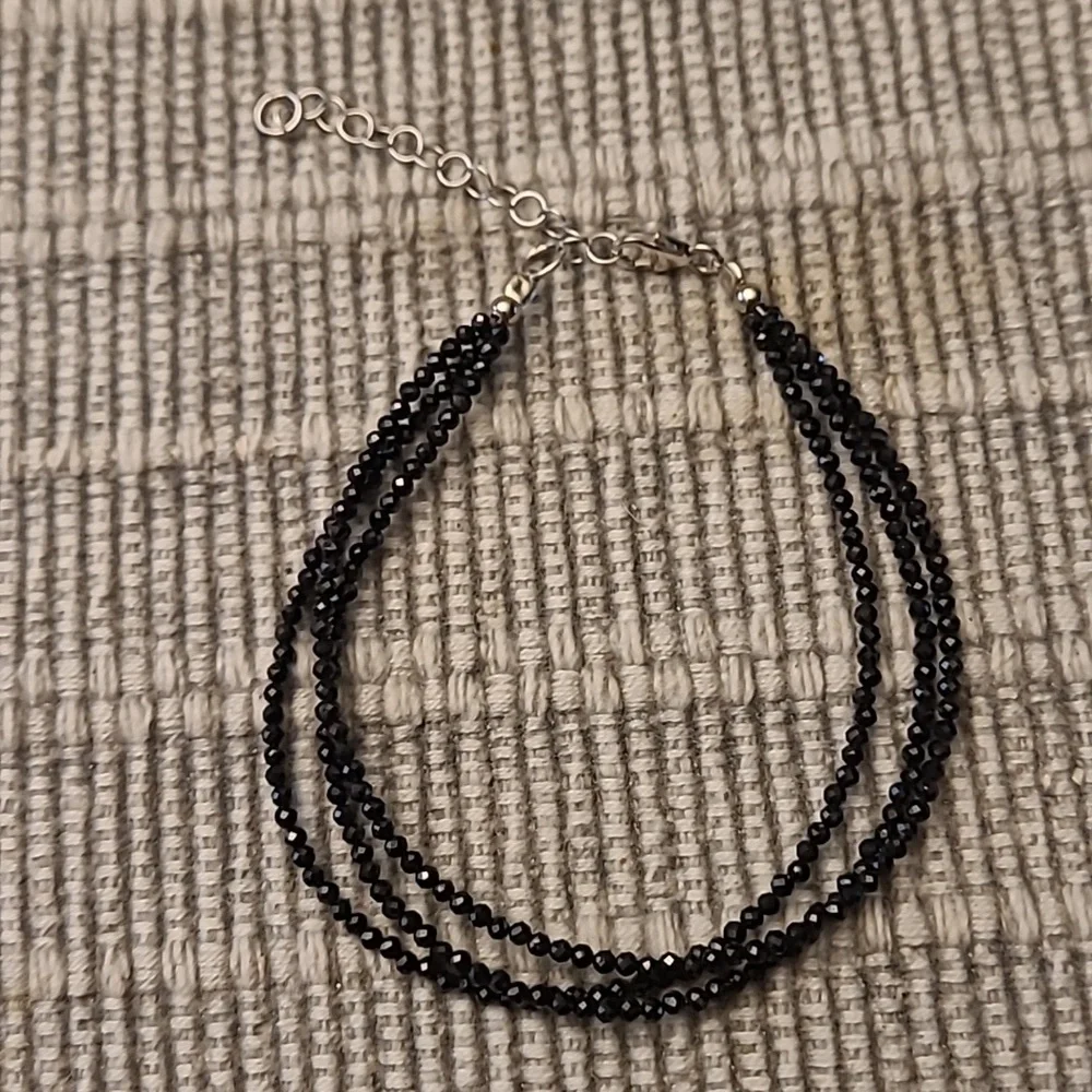 Real Black Spinel and Sterling Ring and Bracelet Set - Picture 3 of 8